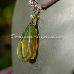 Top Quality Green Dominican Amber Pendant 7