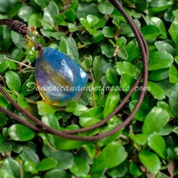Tribal Blue Amber Pendant 11