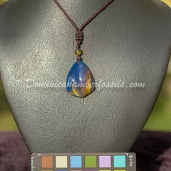 Tribal Blue Amber Pendant 2