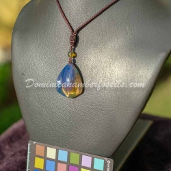 Tribal Blue Amber Pendant