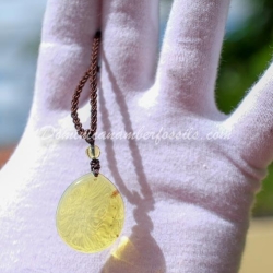 Ultra Bright Electric Blue Amber Pendant 11