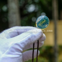 Ultra Bright Electric Blue Amber Pendant 12
