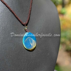 Ultra Bright Electric Blue Amber Pendant 2
