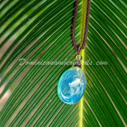 Ultra Bright Electric Blue Amber Pendant 6