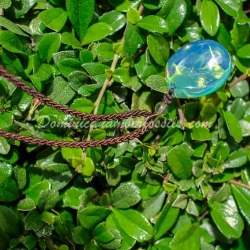Ultra Bright Electric Blue Amber Pendant 7