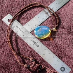 Ultra Bright Electric Blue Amber Pendant 8