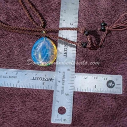 Ultra Bright Electric Blue Amber Pendant 9