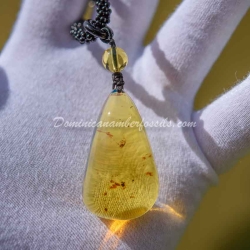 Ultra Bright Sky Blue Amber Pendant 2