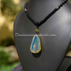 Ultra Bright Sky Blue Amber Pendant 6