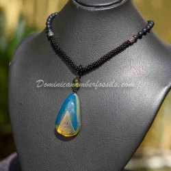 Ultra Bright Sky Blue Amber Pendant 9